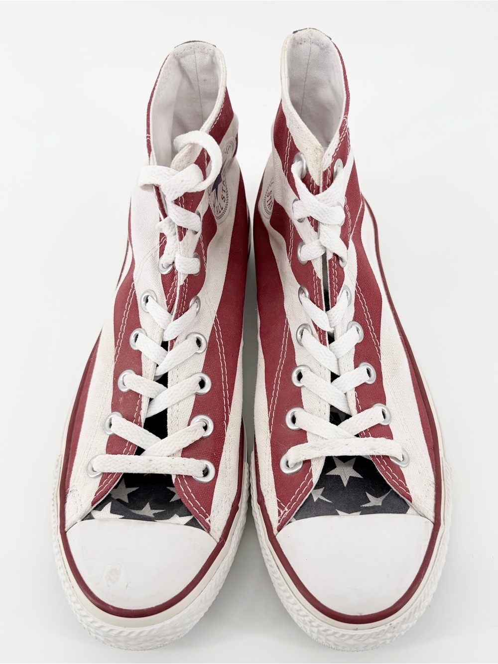 Converse Size 7 Men 9 Women Chuck Taylor Stars & Bars American Flag High Top VTG - Picture 3 of 13